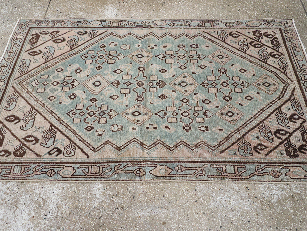 Vintage Persian Malayer Throw Rug, No.32842 - Gsblank