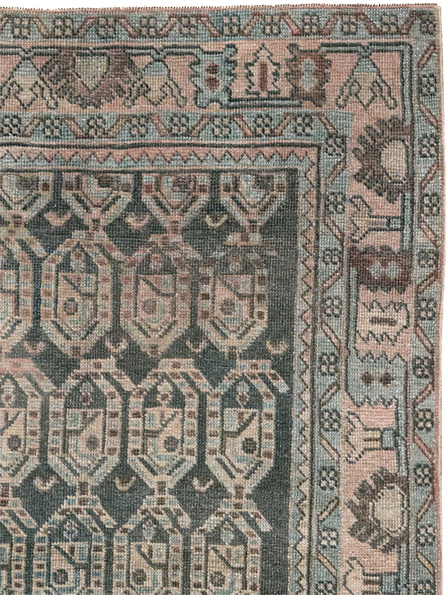 Vintage Persian Malayer Throw Rug, No.32843 - Gsblank