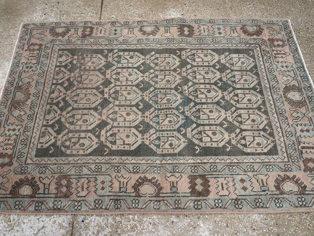 Vintage Persian Malayer Throw Rug, No.32843 - Gsblank