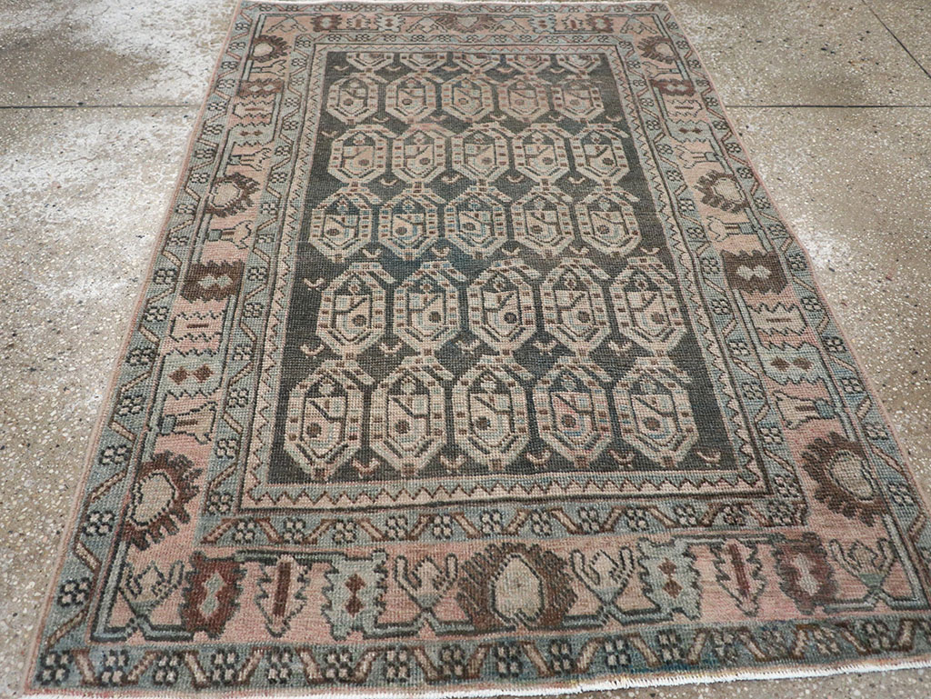 Vintage Persian Malayer Throw Rug, No.32843 - Gsblank