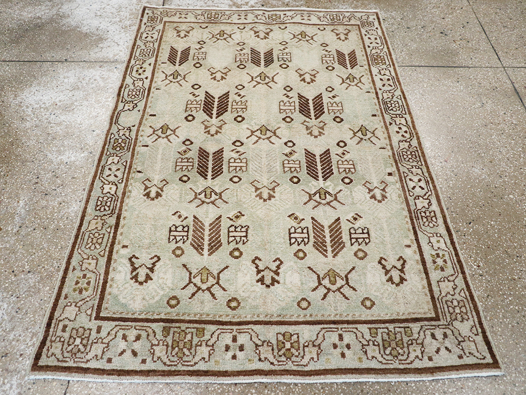 Vintage Persian Malayer Throw Rug, No.32844 - Gsblank