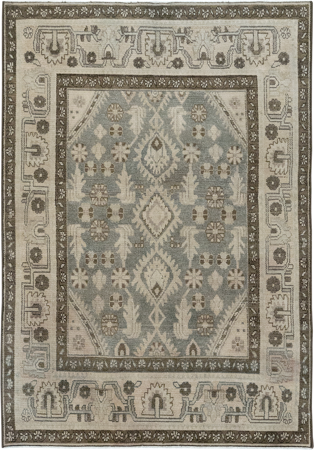 Vintage Persian Malayer Throw Rug, No.32845 - Gsblank