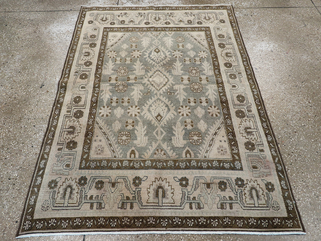 Vintage Persian Malayer Throw Rug, No.32845 - Gsblank