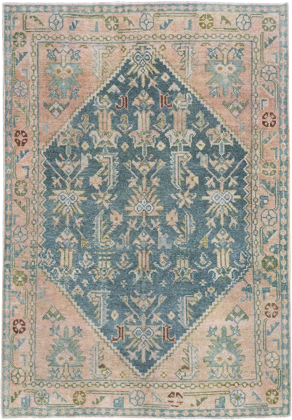 Vintage Persian Malayer Throw Rug, No.32847 - Gsblank