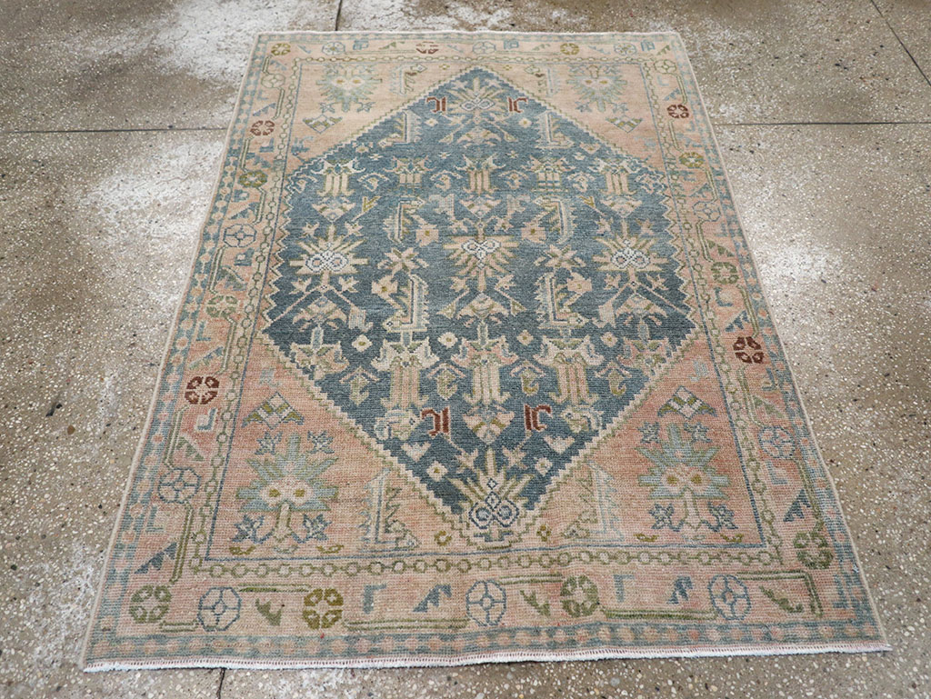 Vintage Persian Malayer Throw Rug, No.32847 - Gsblank