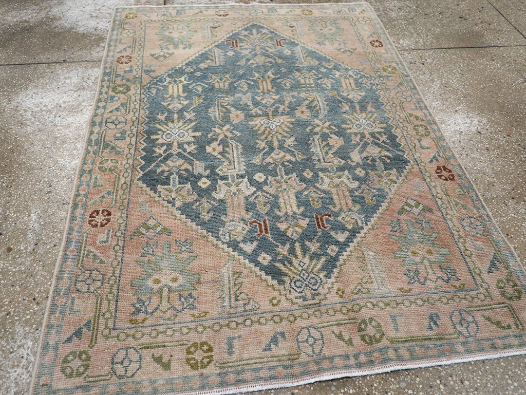 Vintage Persian Malayer Throw Rug, No.32847 - Gsblank