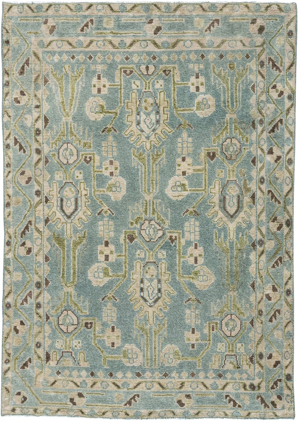Vintage Persian Malayer Throw Rug, No.32848 - Gsblank