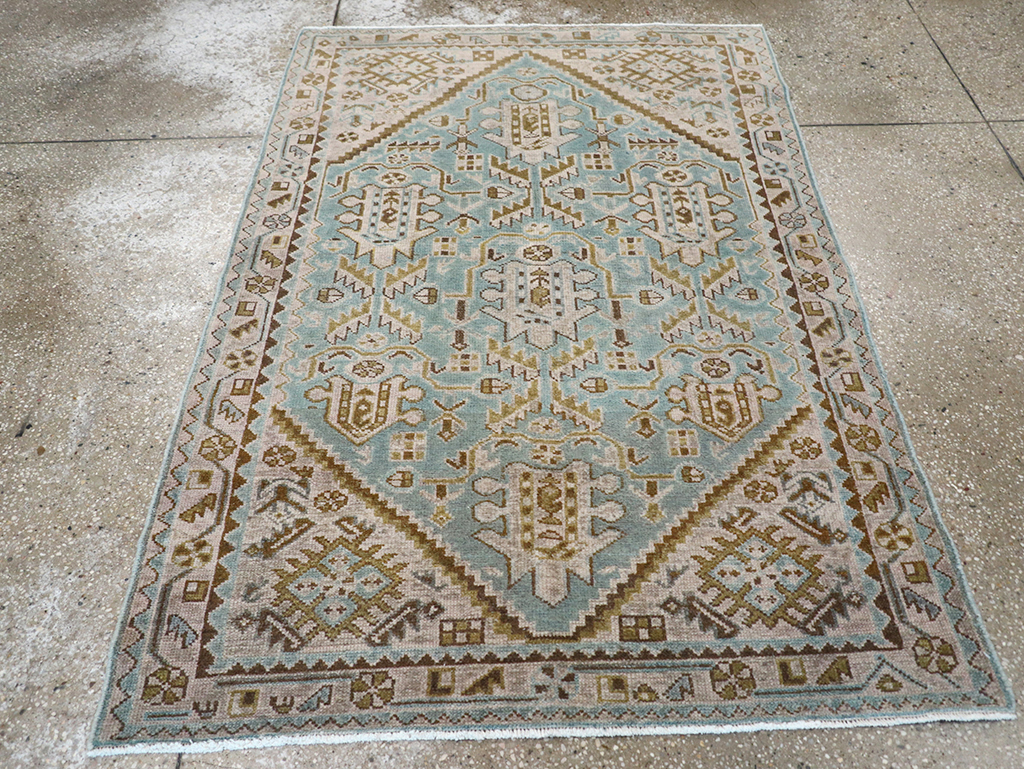 Vintage Persian Malayer Throw Rug, No.32849 - Gsblank