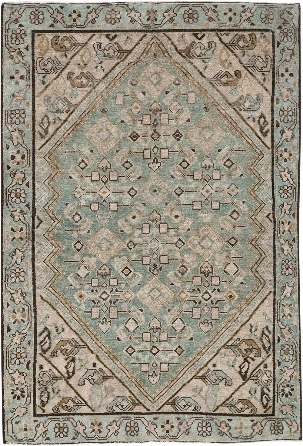Vintage Persian Malayer Throw Rug, No.32853 - Gsblank
