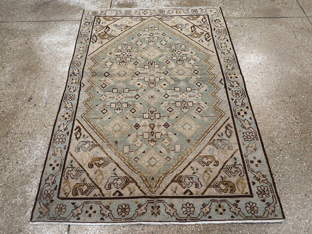 Vintage Persian Malayer Throw Rug, No.32853 - Gsblank
