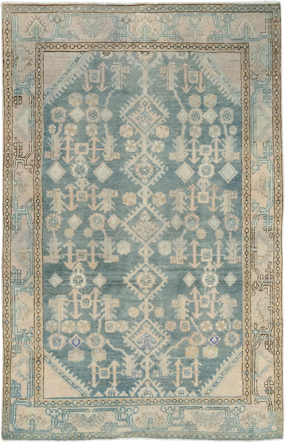 Vintage Persian Malayer Throw Rug, No.32856 - Gsblank