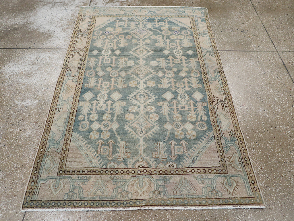 Vintage Persian Malayer Throw Rug, No.32856 - Gsblank