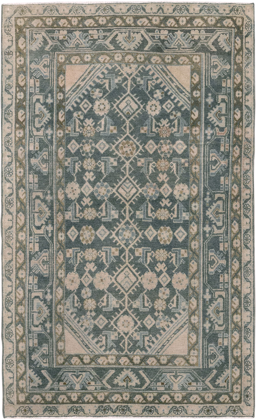 Vintage Persian Malayer Throw Rug, No.32894 - Gsblank