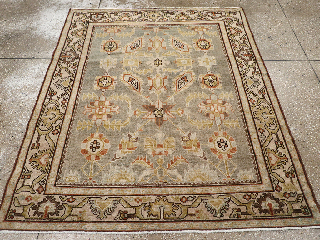 Vintage Persian Malayer Throw Rug, No.32897 - Gsblank