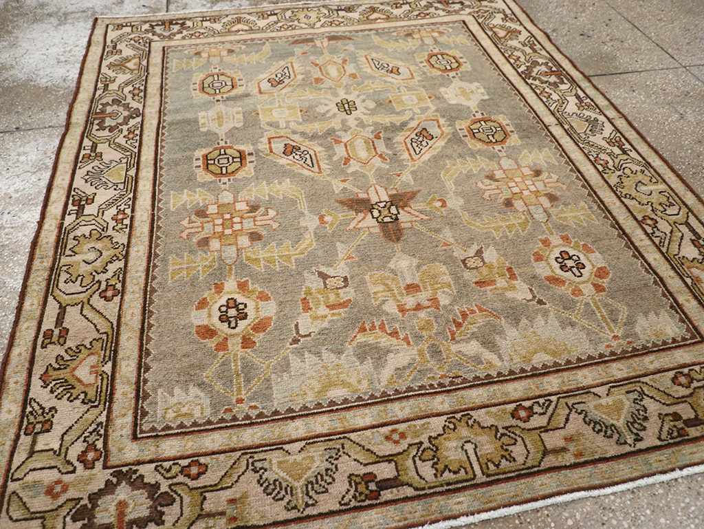 Vintage Persian Malayer Throw Rug, No.32897 - Gsblank