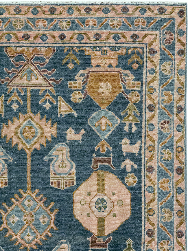 Vintage Persian Malayer Throw Rug, No.32901 - Gsblank