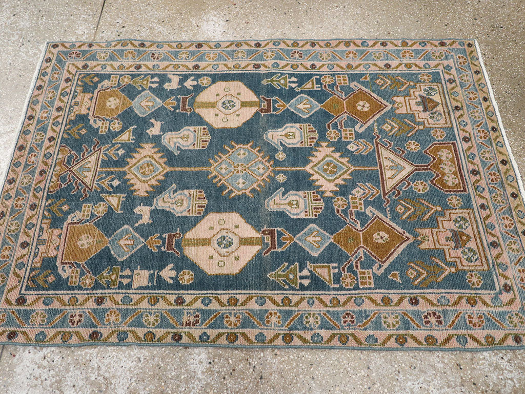 Vintage Persian Malayer Throw Rug, No.32901 - Gsblank
