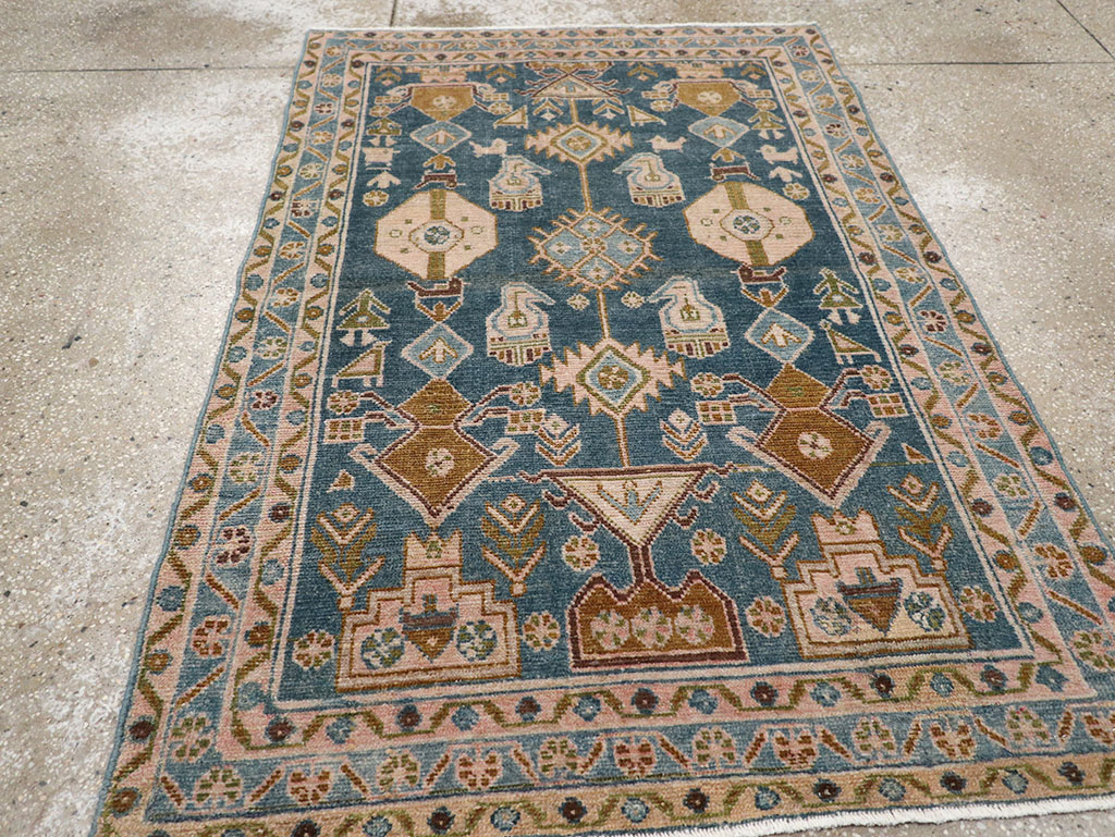 Vintage Persian Malayer Throw Rug, No.32901 - Gsblank