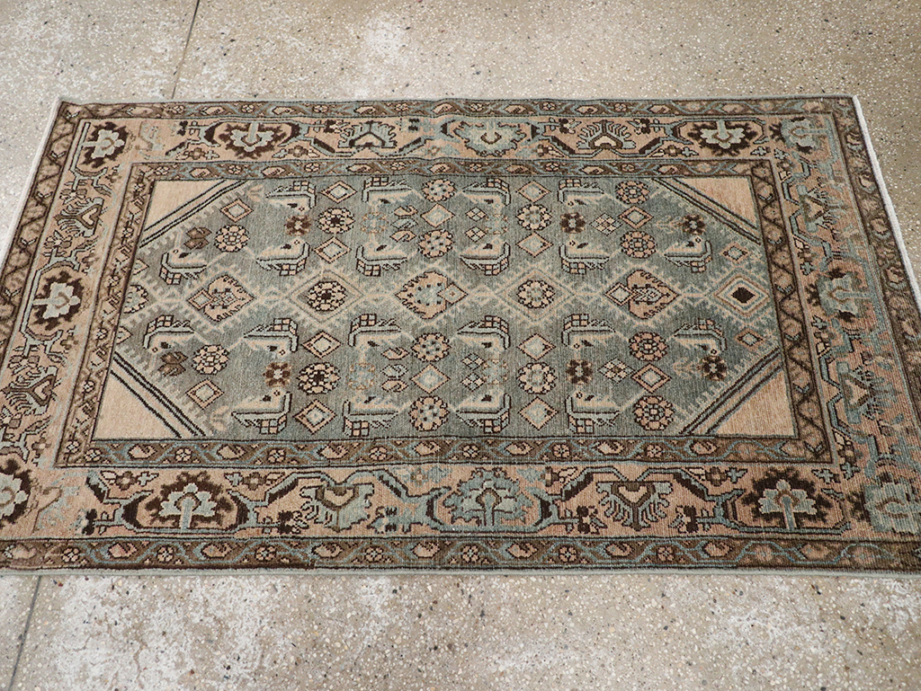 Vintage Persian Malayer Throw Rug, No.32902 - Gsblank