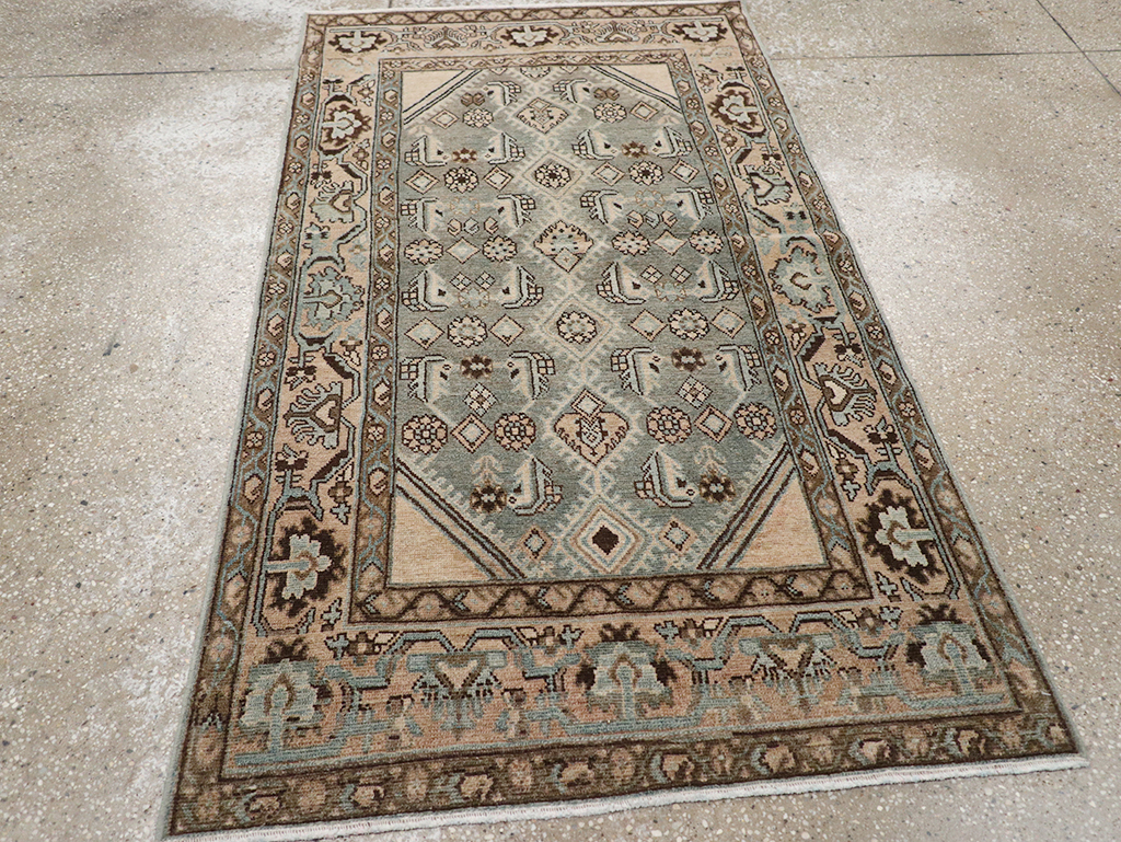 Vintage Persian Malayer Throw Rug, No.32902 - Gsblank
