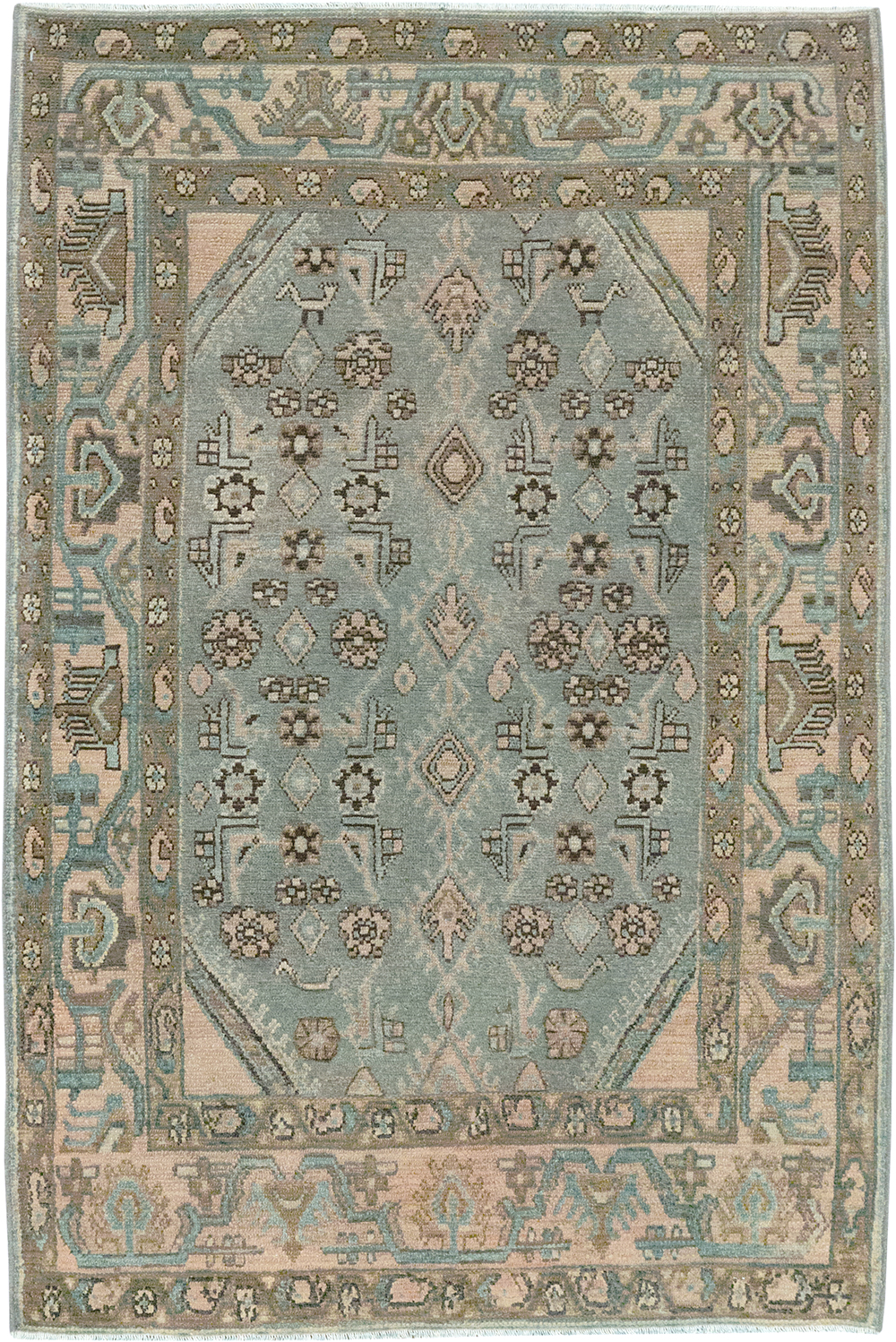 Vintage Persian Malayer Throw Rug, No.32903 - Gsblank