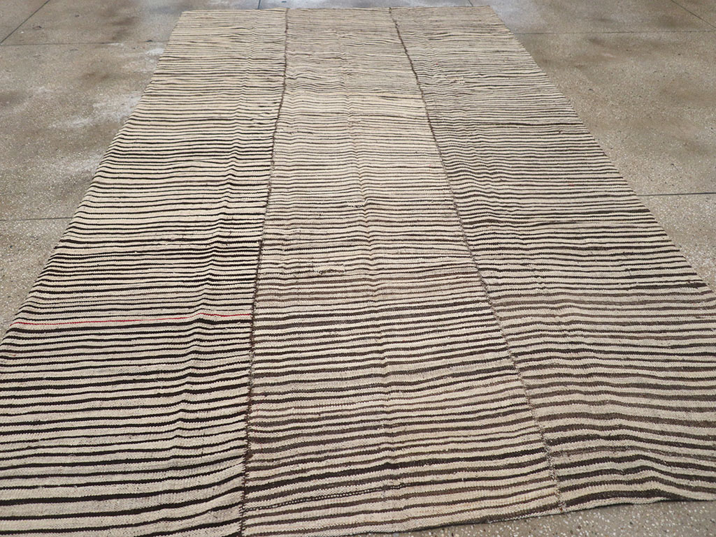 Vintage Persian Flatweave Kilim Room Size Carpet, No.32918 - Gsblank