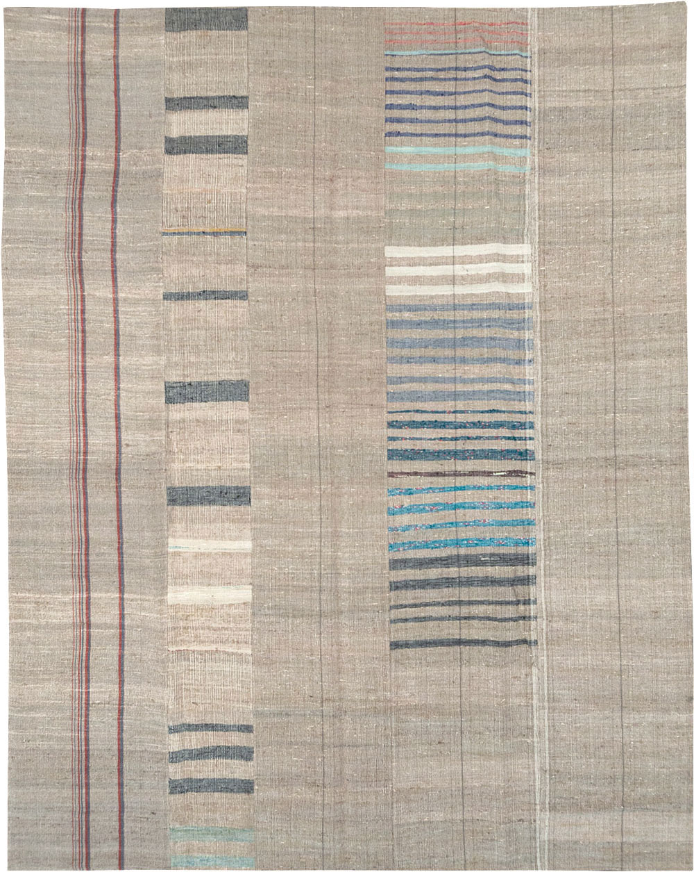 Vintage Turkish Flatweave Room Size Carpet, No.32920 - Gsblank