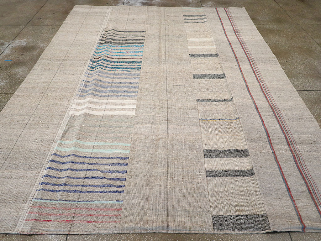 Vintage Turkish Flatweave Room Size Carpet, No.32920 - Gsblank