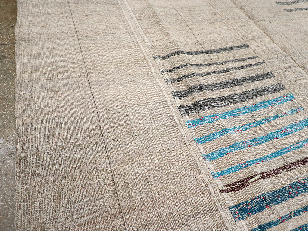 Vintage Turkish Flatweave Room Size Carpet, No.32920 - Gsblank