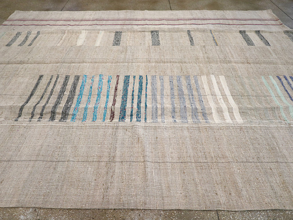 Vintage Turkish Flatweave Room Size Carpet, No.32920 - Gsblank