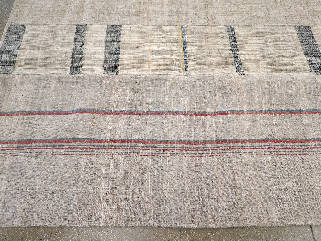 Vintage Turkish Flatweave Room Size Carpet, No.32920 - Gsblank