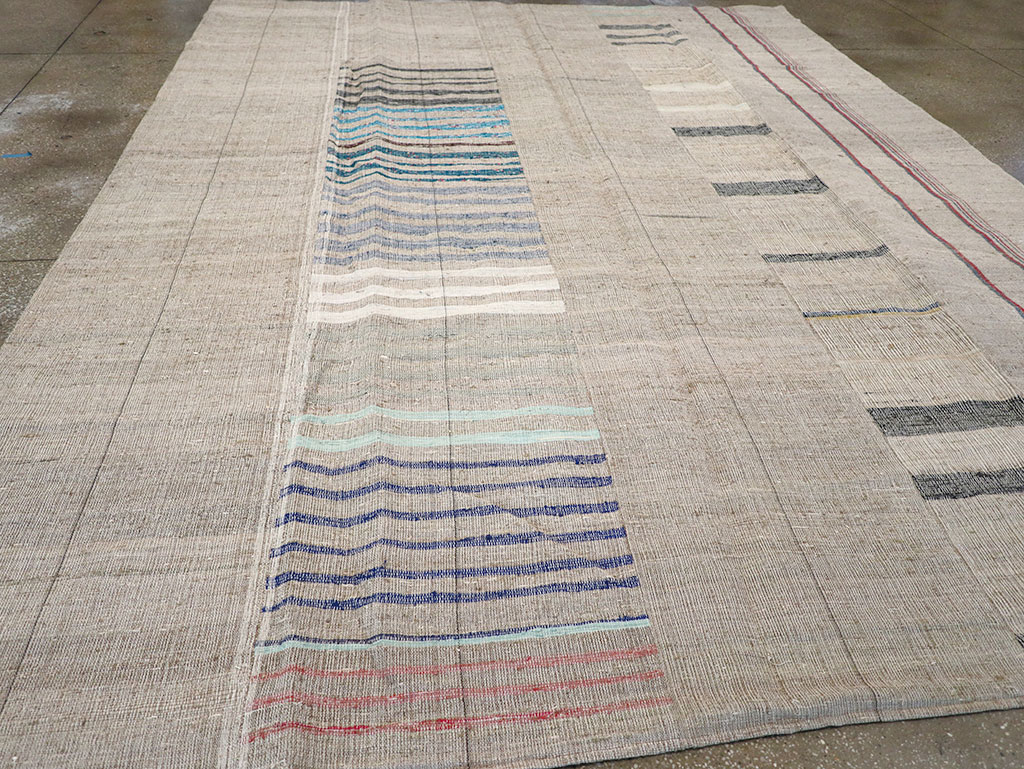 Vintage Turkish Flatweave Room Size Carpet, No.32920 - Gsblank