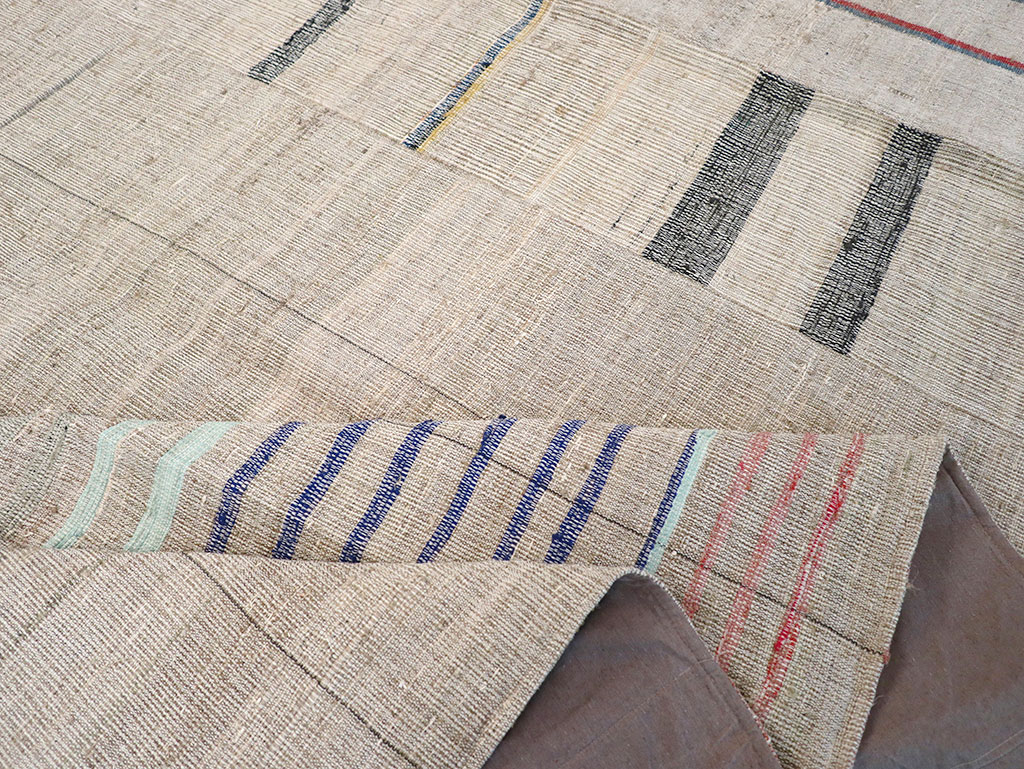 Vintage Turkish Flatweave Room Size Carpet, No.32920 - Gsblank