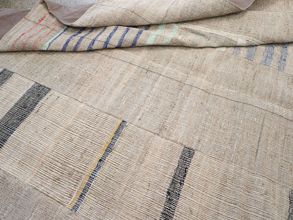 Vintage Turkish Flatweave Room Size Carpet, No.32920 - Gsblank