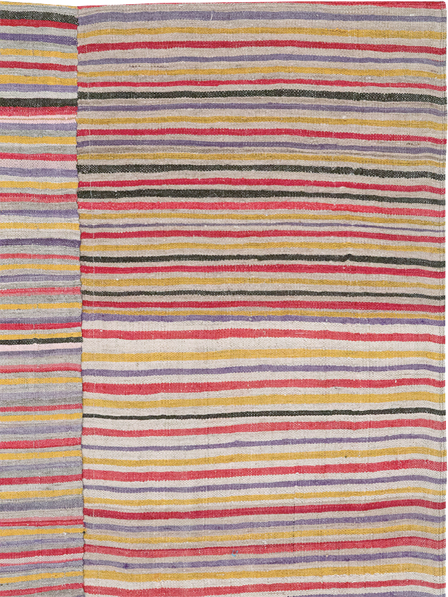 Vintage Persian Flatweave Kilim Square Accent Rug (Pair: 2 of 2), No.32921 - Gsblank