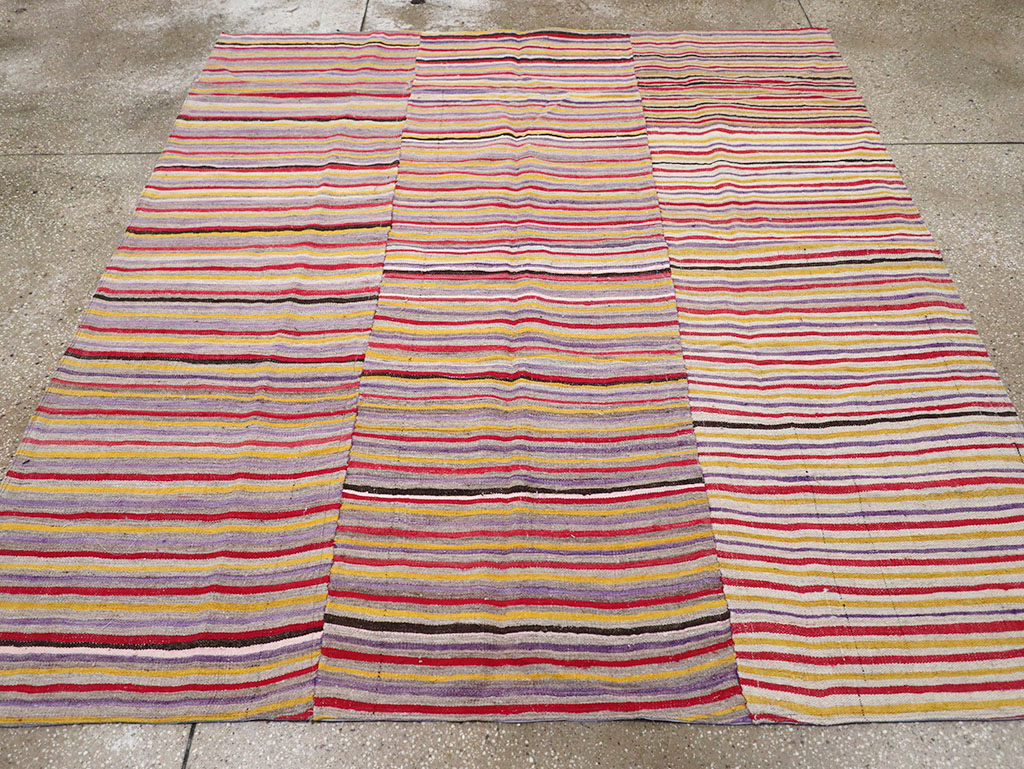 Vintage Persian Flatweave Kilim Square Accent Rug (Pair: 2 of 2), No.32921 - Gsblank