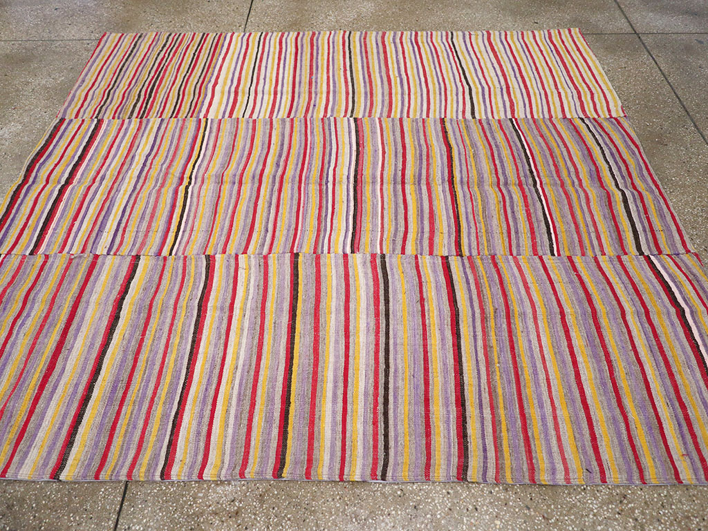 Vintage Persian Flatweave Kilim Square Accent Rug (Pair: 2 of 2), No.32921 - Gsblank