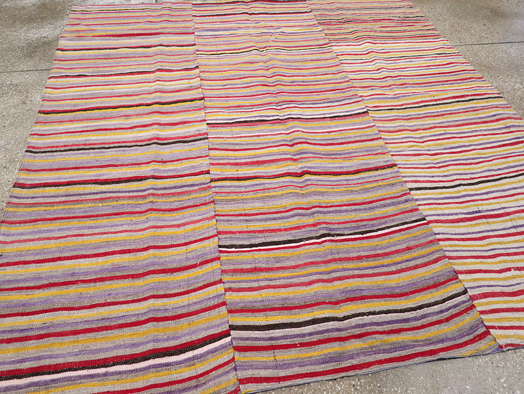 Vintage Persian Flatweave Kilim Square Accent Rug (Pair: 2 of 2), No.32921 - Gsblank