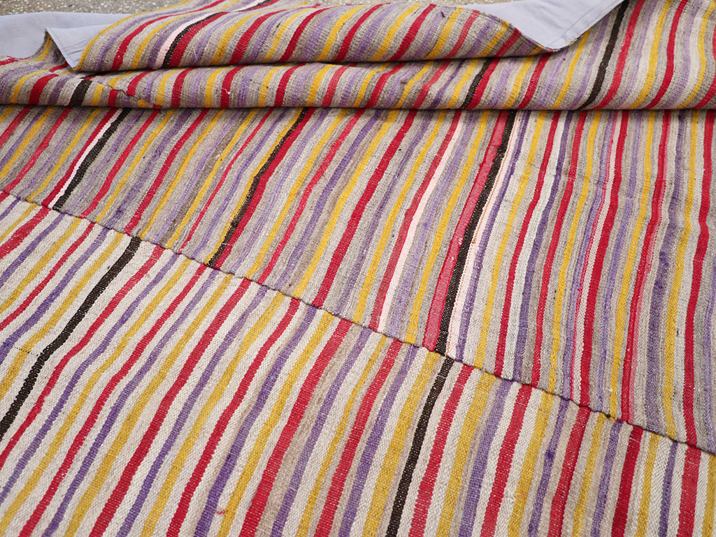 Vintage Persian Flatweave Kilim Square Accent Rug (Pair: 2 of 2), No.32921 - Gsblank