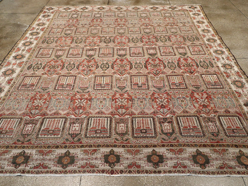 Antique Persian Bakhtiari Square Room Size Carpet, No.32924 - Gsblank