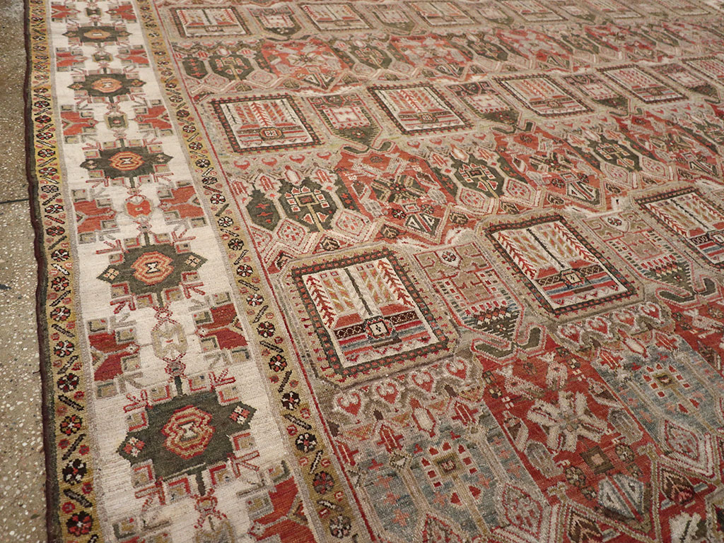 Antique Persian Bakhtiari Square Room Size Carpet, No.32924 - Gsblank