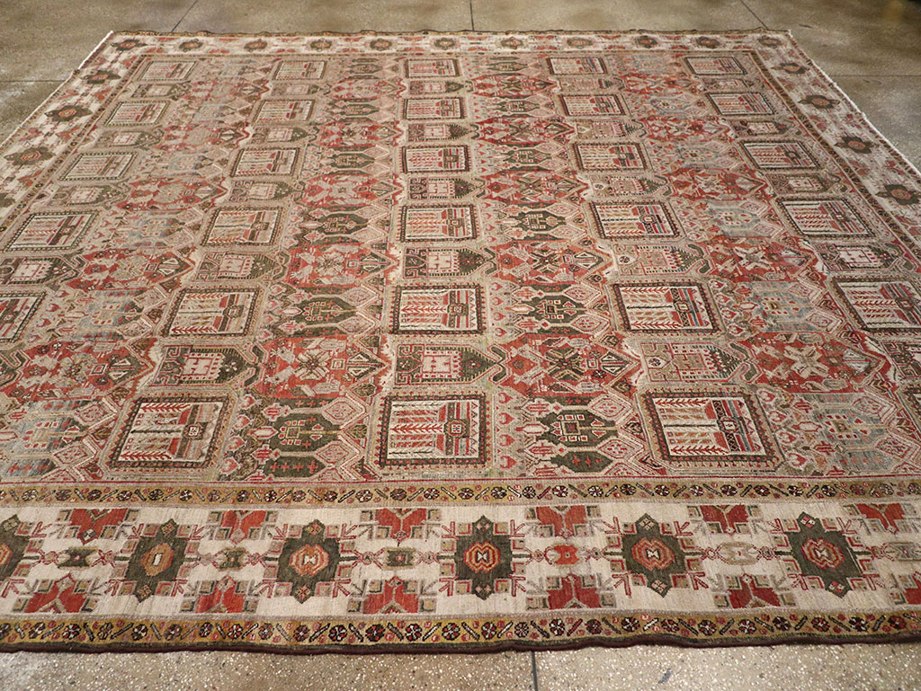 Antique Persian Bakhtiari Square Room Size Carpet, No.32924 - Gsblank