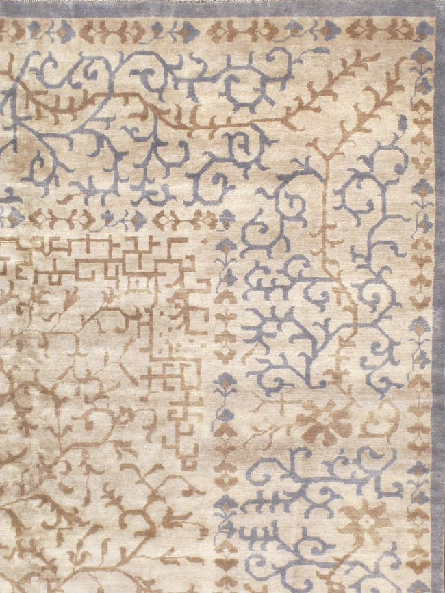 Modern Indian Khotan Large Square Room Size Carpet, No.32928 - Gsblank