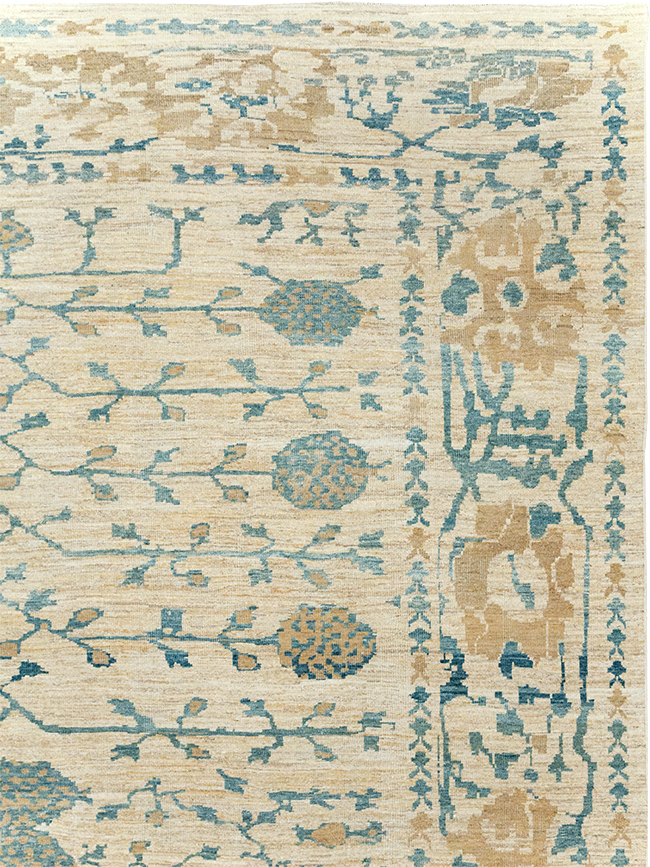 Khotan Inspired Persian Sultanabad Large Square Room Size Carpet, No.32930 - Gsblank