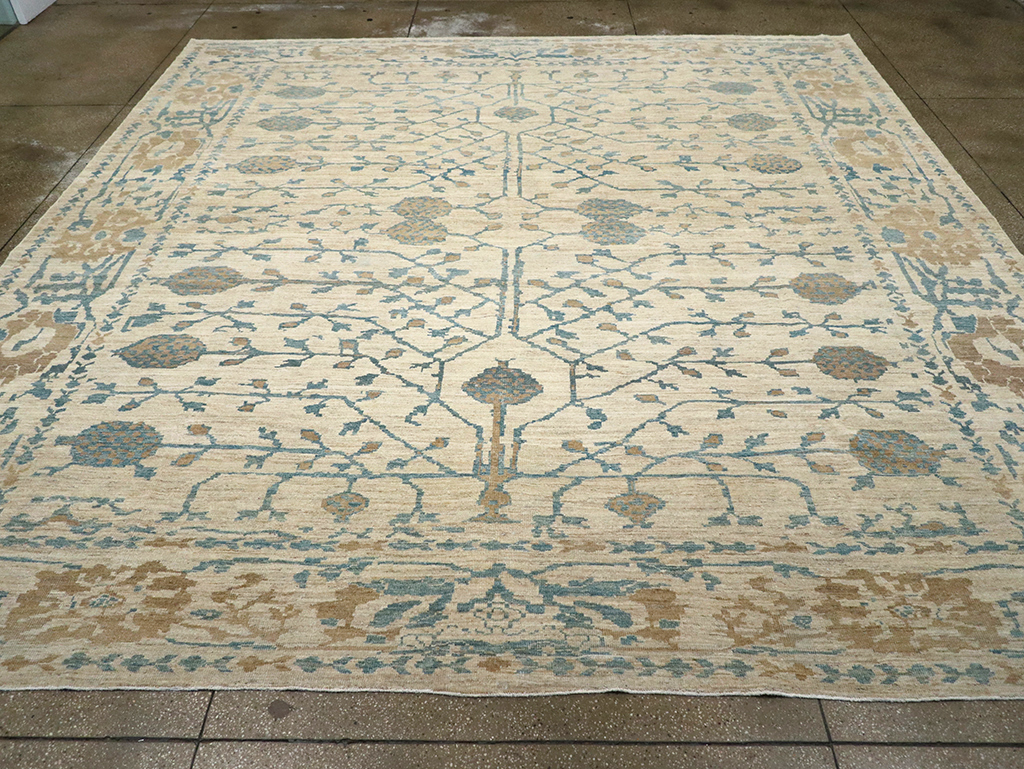 Khotan Inspired Persian Sultanabad Large Square Room Size Carpet, No.32930 - Gsblank