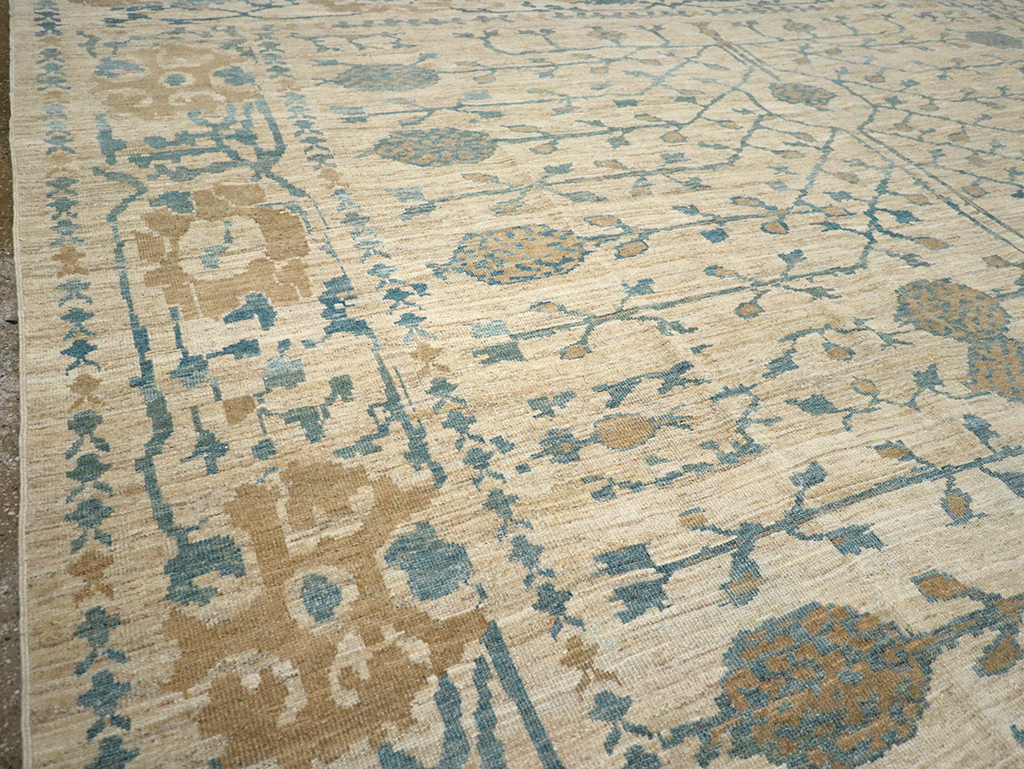 Khotan Inspired Persian Sultanabad Large Square Room Size Carpet, No.32930 - Gsblank