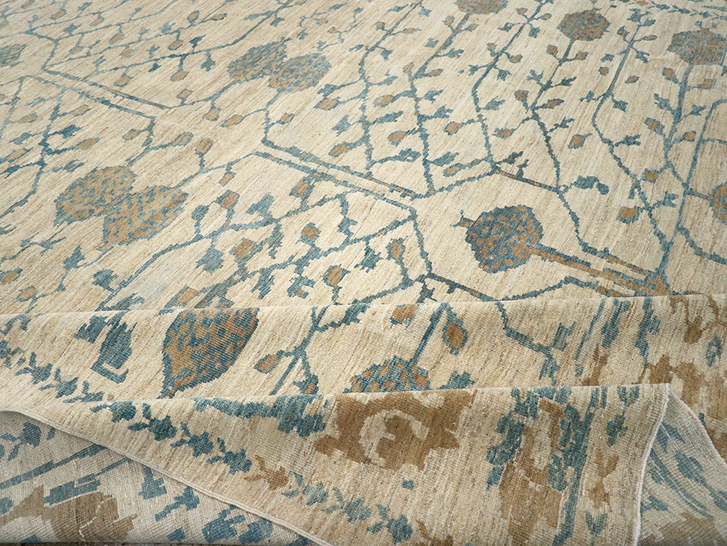 Khotan Inspired Persian Sultanabad Large Square Room Size Carpet, No.32930 - Gsblank