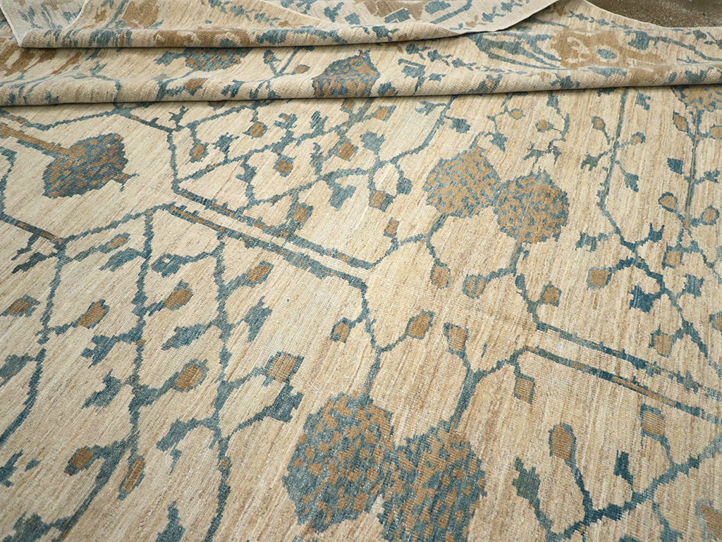 Khotan Inspired Persian Sultanabad Large Square Room Size Carpet, No.32930 - Gsblank