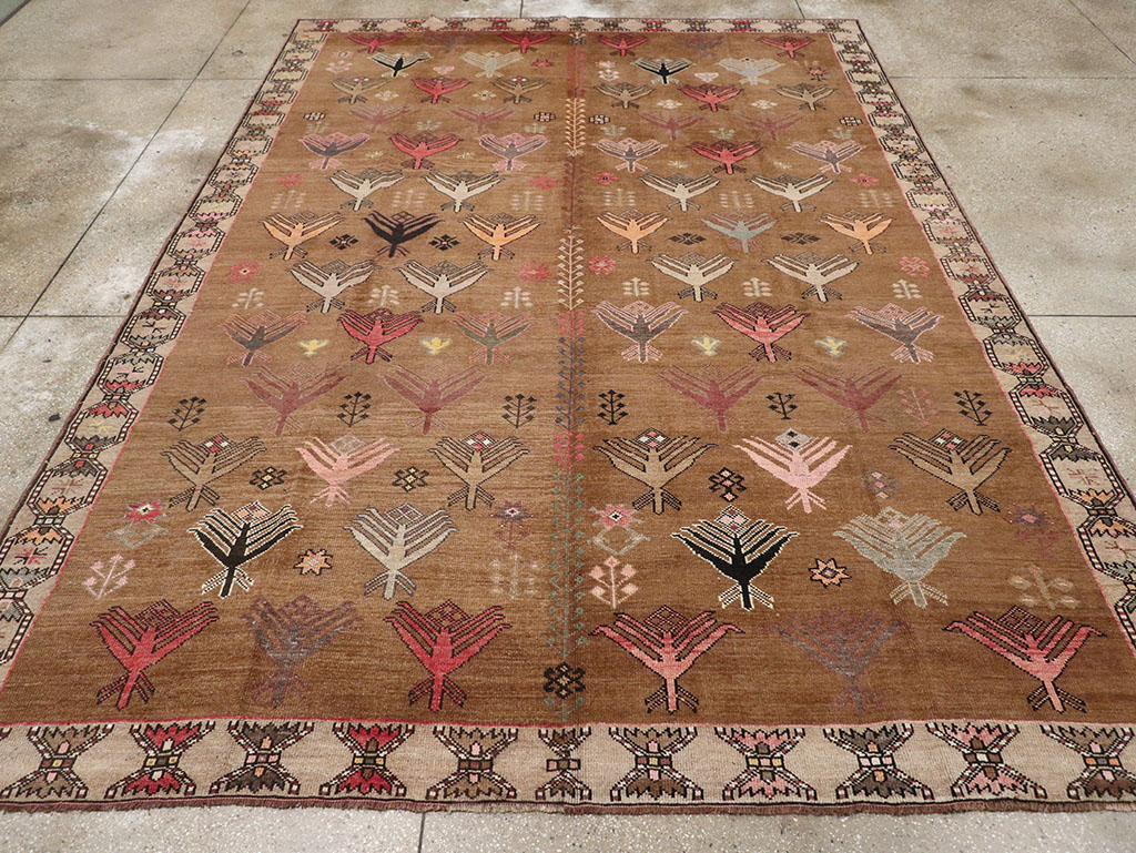Vintage Turkish Anatolian Tribal Room Size Carpet, No.32940 - Gsblank