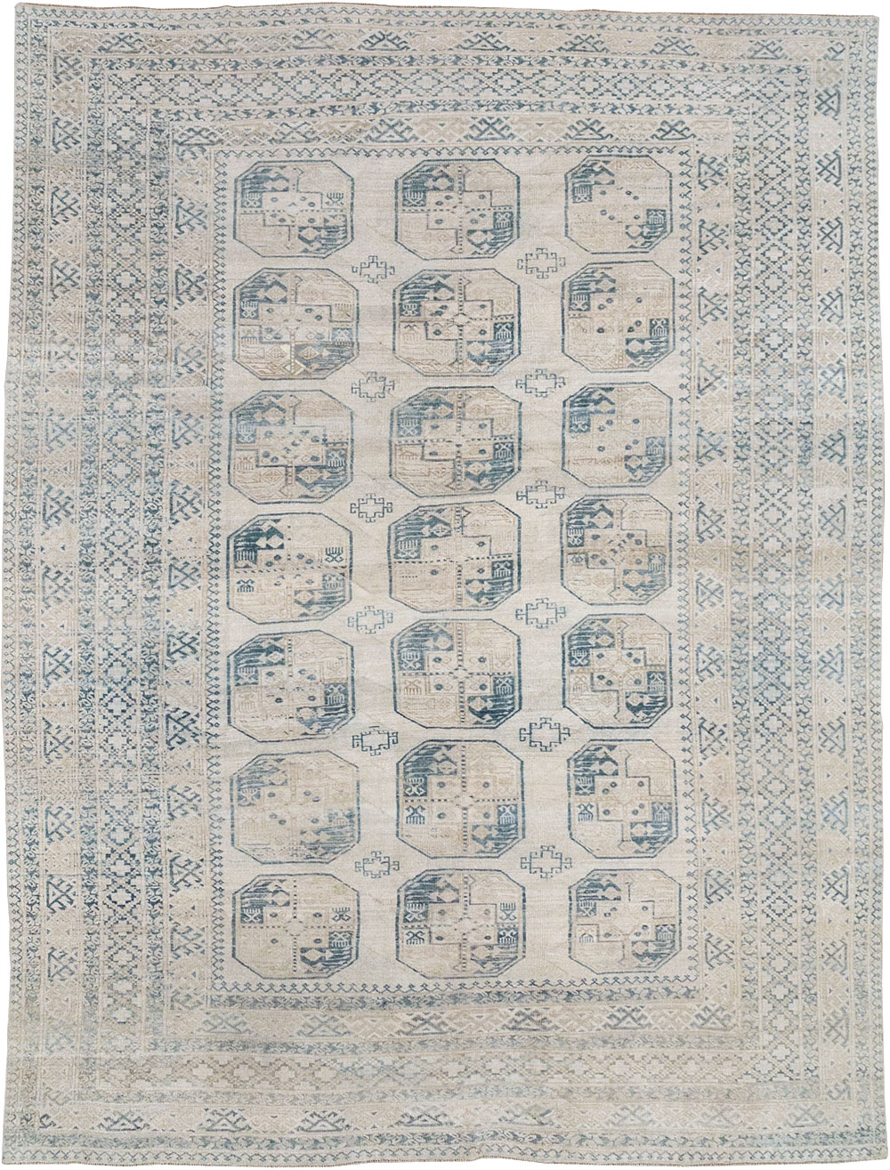 Vintage Central Asian Turkoman Room Size Carpet, No.32945 - Gsblank